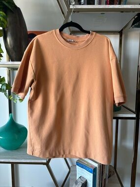 Zara Peach Short-Sleeve Crewneck Tee